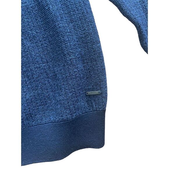 BOSS Hugo Boss navy blue Vneck 100% virgin wool sweater sz XL slim fit w… - Picture 5 of 8